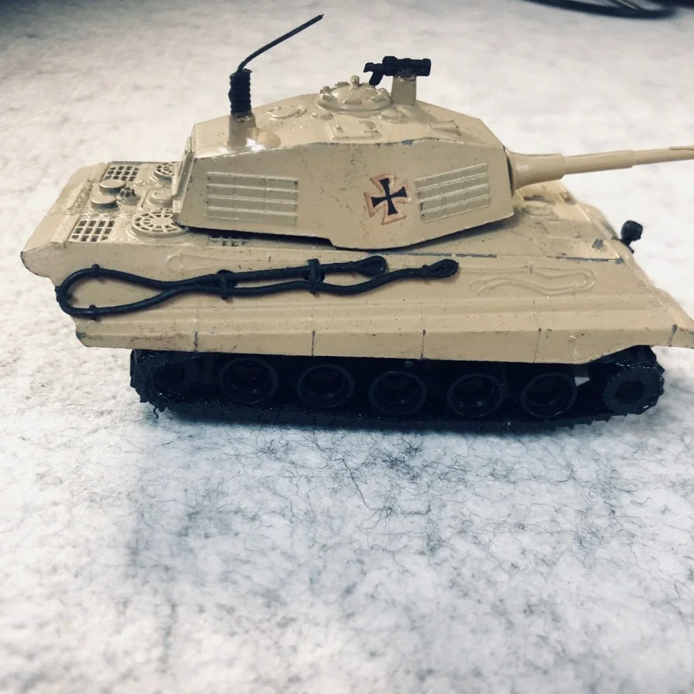 Vintage Army Diecast Tank No. 3101 King Tiger Tank Tan Metal